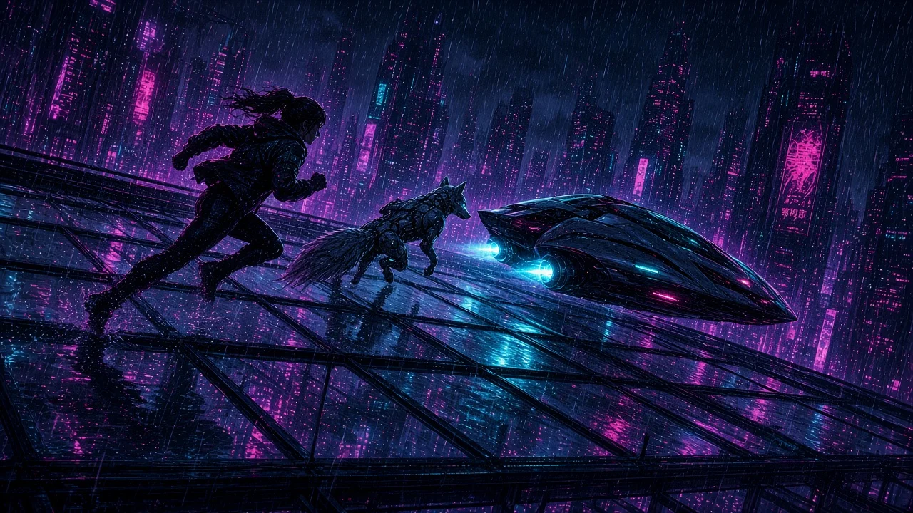 Nova climbing a vertical arboretum shaft with a chiming pod sling as Neon leaps living ledges.
