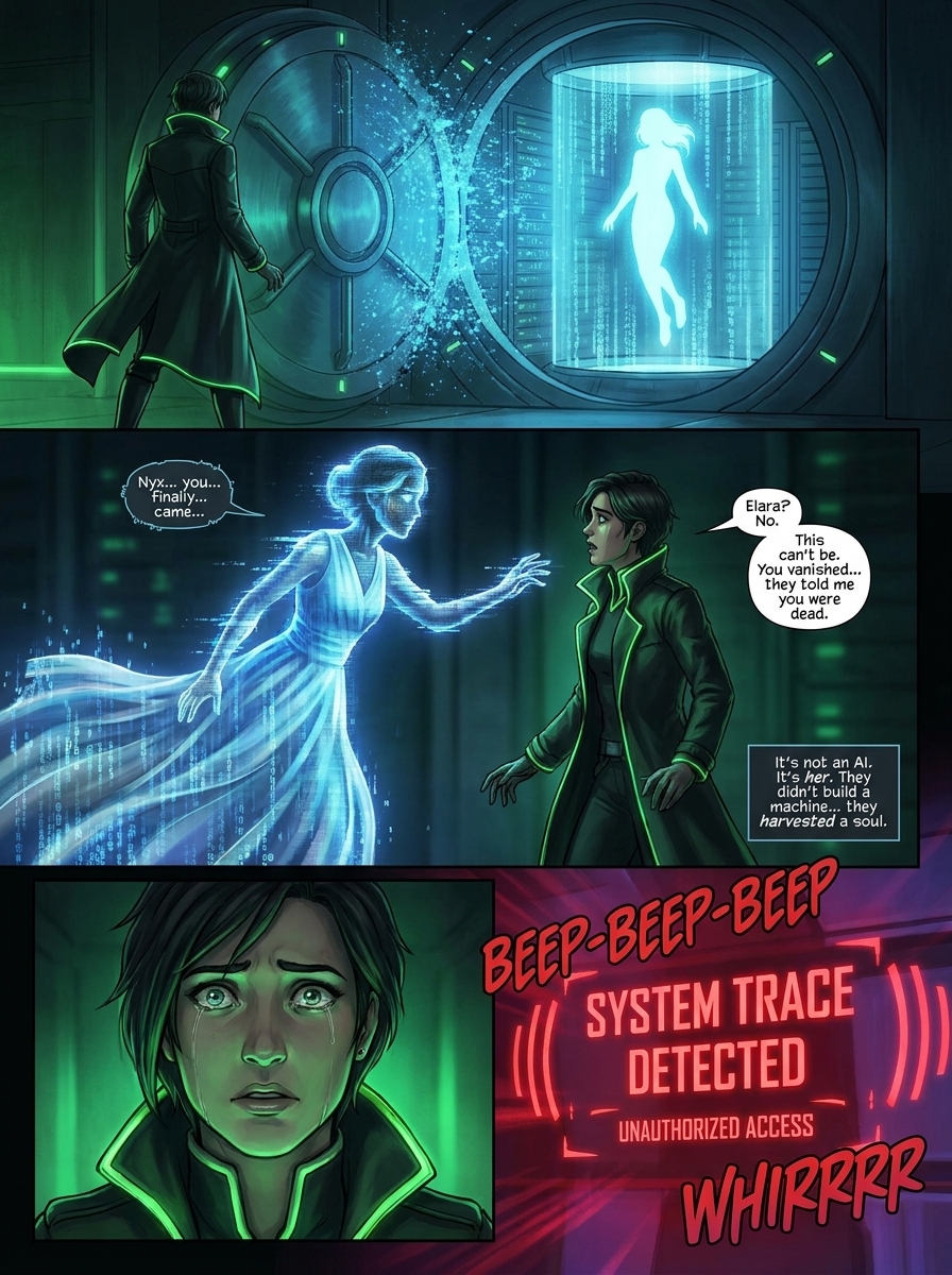 The Ghost in the Grid - Comic Page 3 - The AI Core Awakening