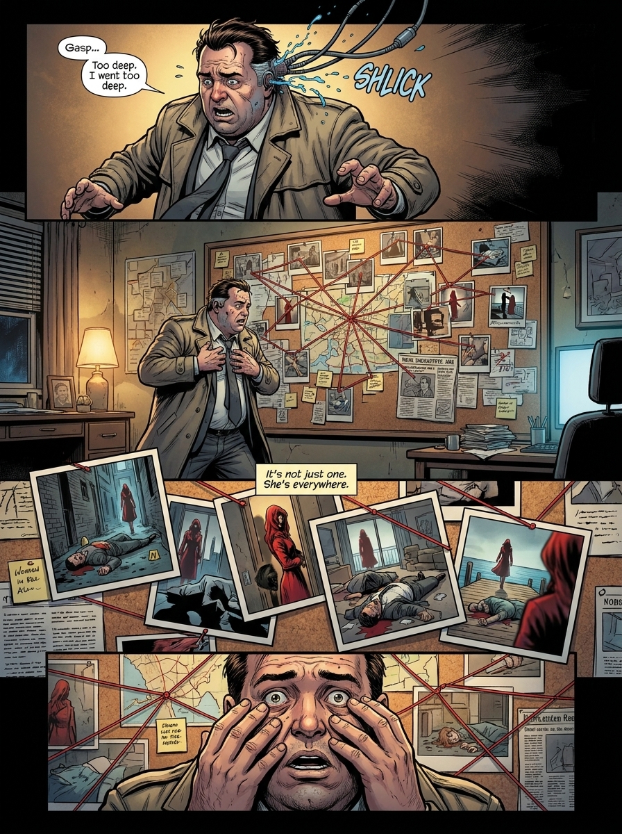 The Memory Harvester - Comic Page 3 - The Vision of the Red Dress