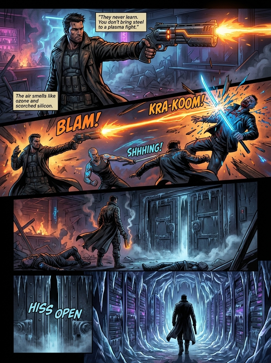 Black Ice Syndicate - Comic Page 2 - Stand-off with Lady Frost
