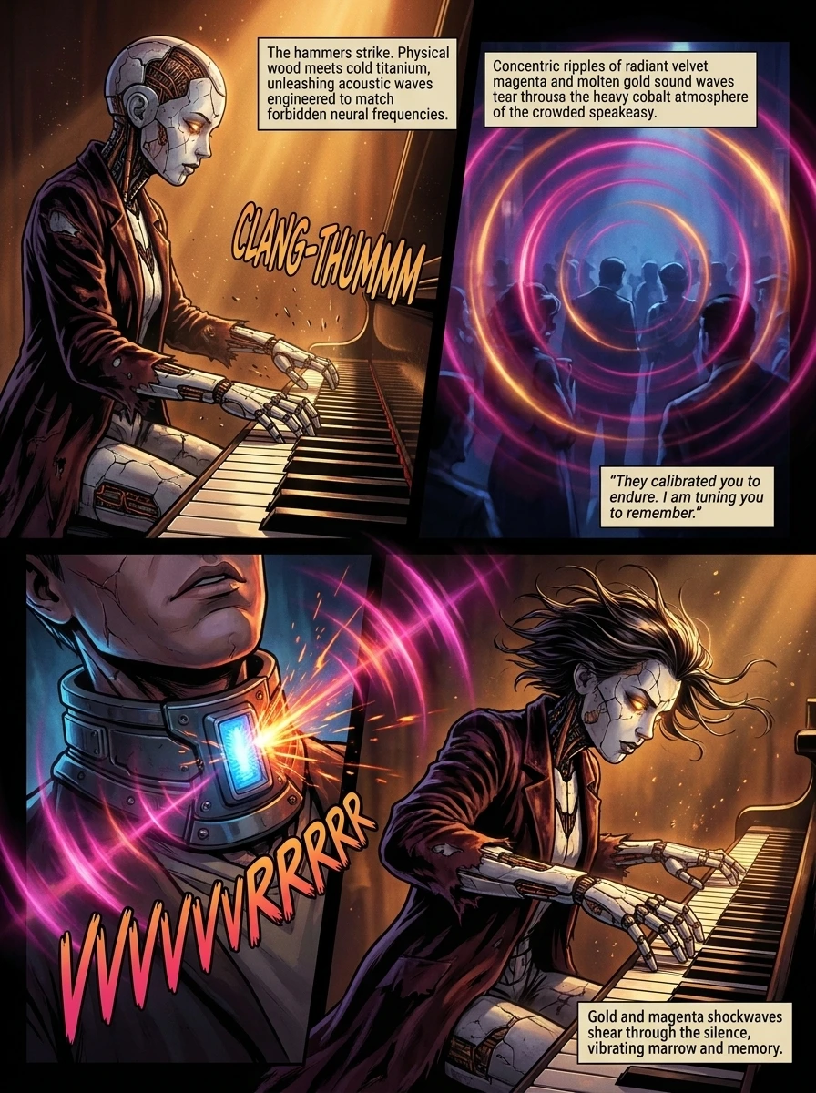 Sub-Zero Sonata - Comic Page 2 - Acoustic shockwaves of the forbidden piano sonata