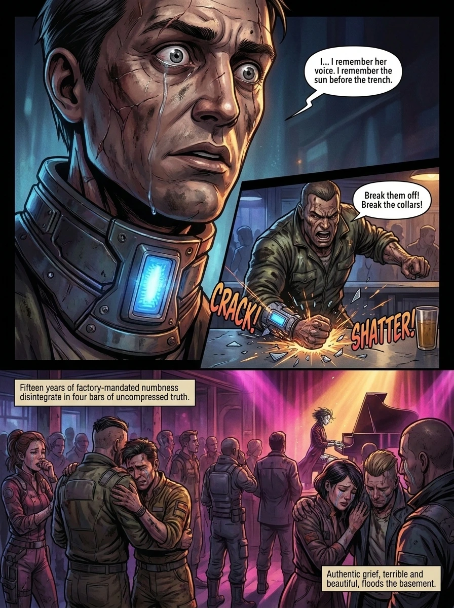 Sub-Zero Sonata - Comic Page 3 - Broken compliance collars and emotional awakening