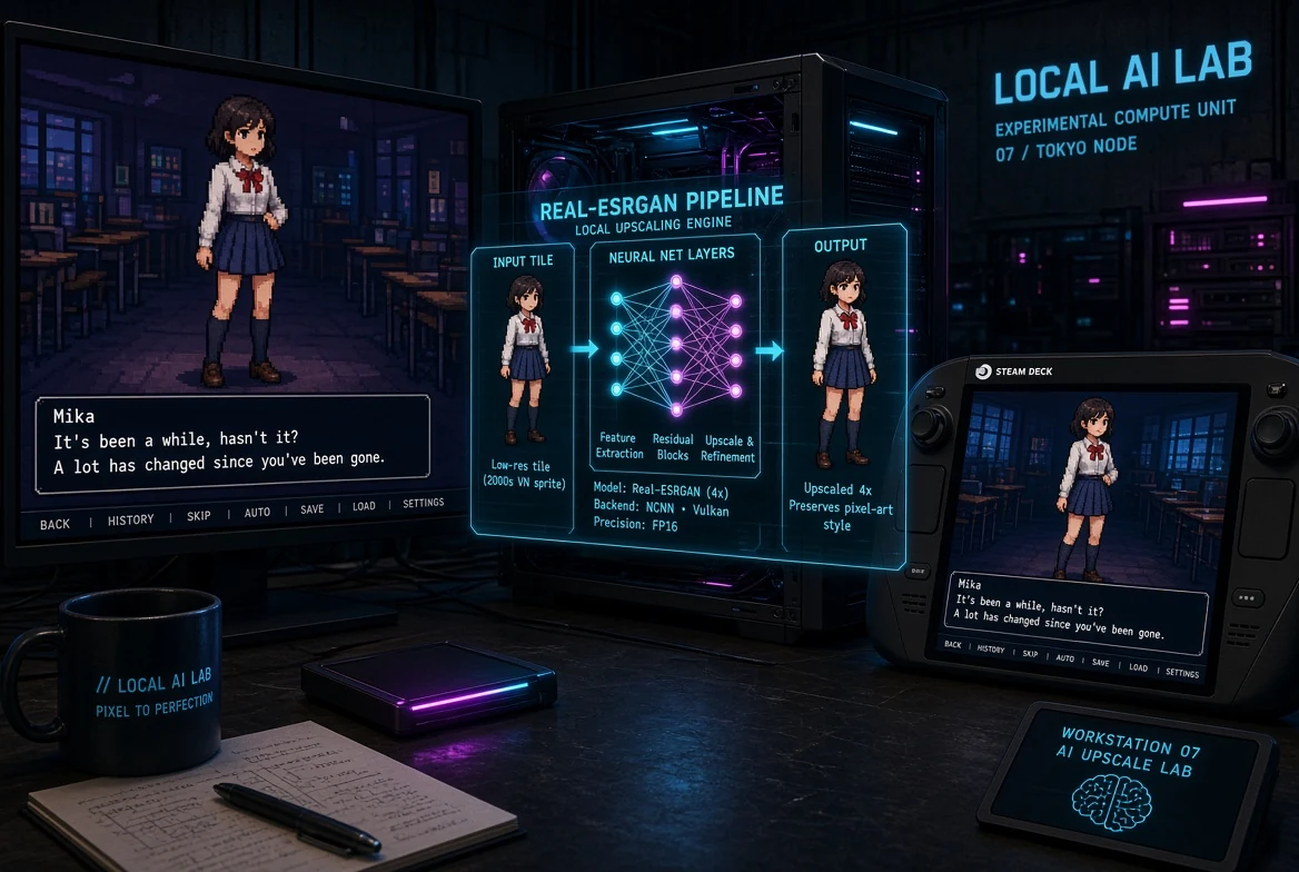 Configuring Local AI Upscaling for Classic Visual Novel Sprites with Real-ESRGAN