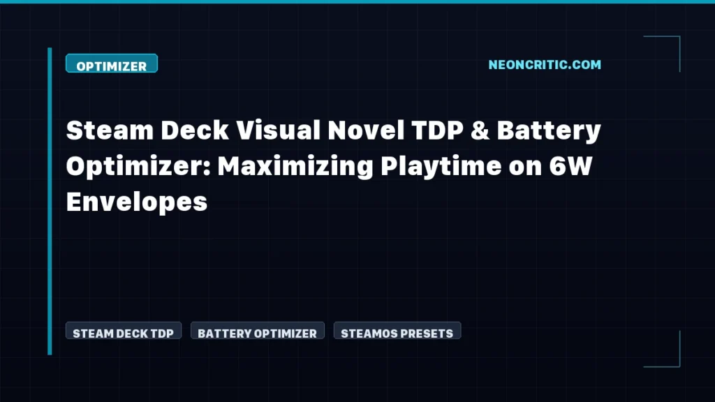 Steam Deck Visual Novel TDP & Battery Optimizer: Maximizing Playtime on 6W Envelopes