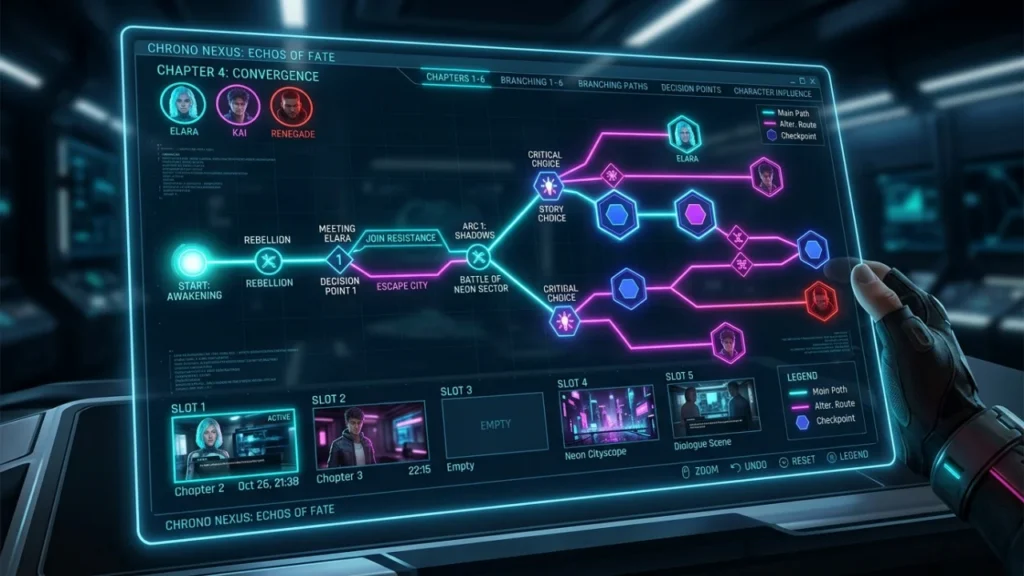 Before replaying a visual-novel route, make a save map
